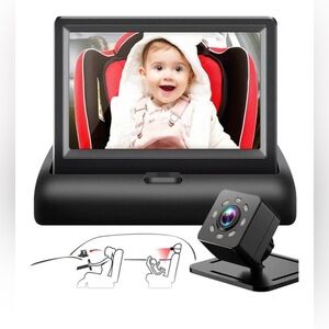 Shynerk Black Baby Car Camera with Display Mirror System (x2)